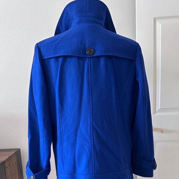 Y2K Blue Wool Worthington VTG Coat XL Corpcore Academia Classic 90 Pea-Coat BOHO - Picture 8 of 16